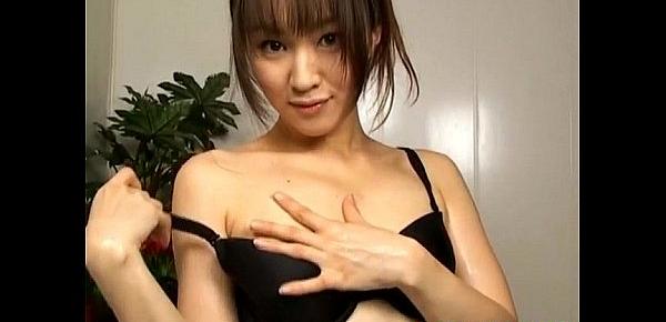  Japanese AV Model fondles her twat and boobs